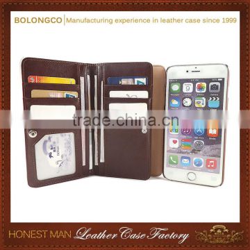 Factory Wholesale Customized Detachable Flip leather Wallet Cell Phone Case for iPhone 6 plus                        
                                                Quality Choice