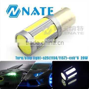 Waterproof Led Turn Light Stop Light S25 1156/1157 20W Led Cob*6 Car Accessories Made In China