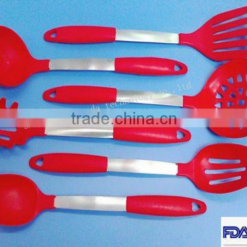 2012 Colorful Kitchen Stainless Steel Cooking Tool Sets With FDA Silicone Coats