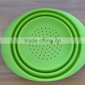 Food grade safety collapsible silicone colander