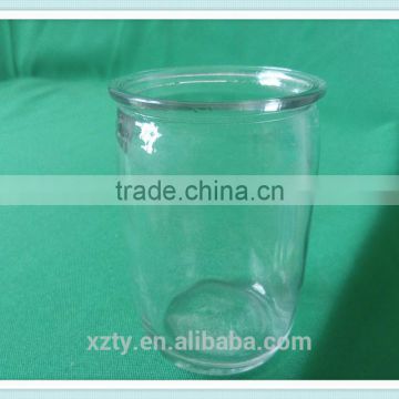 215ml glass candle cup with edge