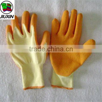 Cheap yellow cotton latex gloves