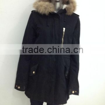 real fur hooded jacket for women long parka
