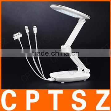 Fashion charging treasure can be folded LED desk lamp white light 21 LED table lamp Multifunctional USB charging Mobile power