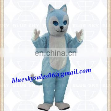 Custom Cute Blue Cat Mascot Costume Adult Size Theme Carnival Party Cosply Mascotte Outfit Suit Fancy Dress
