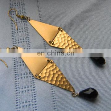 New wholesale brass Hammered earring cut work earrings