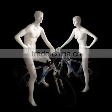 Fiberglass Cycling Men mannequin White Fashion Male Full Body Model QC1