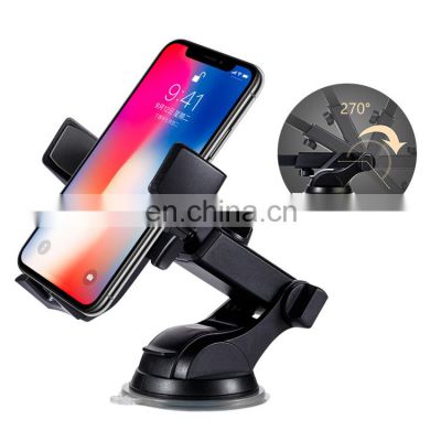 Universal easy one touch long arm dashboard car mobile phone holder with suction cup