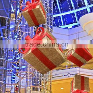 Polyfoam gift box shopping mall atrium decoration