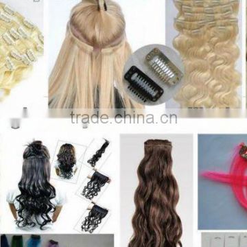 100% HUMAN REMY HAIR clips in skin weft