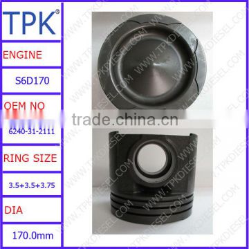 Komatsu SA6D170E-3 cast iron piston, SAA6D170E-3 Piston Kit 6240-31-2111
