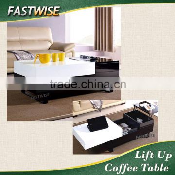 modern style black transforming lify up wooden coffee table for living room