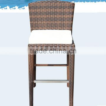 Outdoor Patio Plastic Resin Rattan Weaving Wicker High Back Bar Chairs