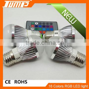 Factory competitive price E27 3W IR remote control LED light colorful LED light