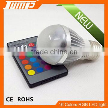 Factory competitive price E27 3W IR remote control LED light RGB LED light 3W
