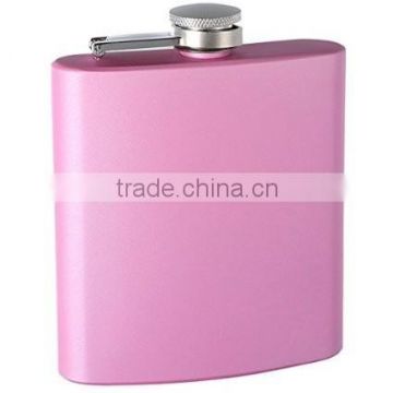 6oz Pearlized Painted Hip Flask with customed color/Stainless steel hip flask