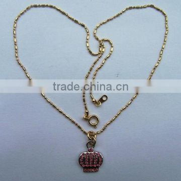 popular zinc alloy simple gold chain necklace