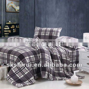 check designs king/queen/ full size 4pcs flannel bedsheet set