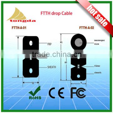 Outdoor Fiber optic cable 1 Core G657A FTTH Flat drop cable LSZH 2.0x 5.0mm