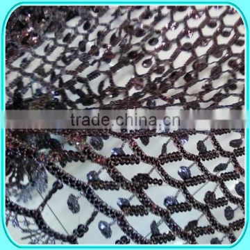 chemical embroidered fabric in black