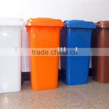 outdoor HDPE 120liter trash bin with wheels .pedal