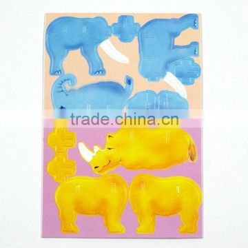 Custom made in china building block puzzle design wooden block metal wire puzzle