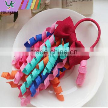 hot sale curly ribbon elastic pony holders