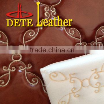 PU sofa pattern leather with composite sponges for furniture leather