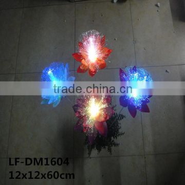 Plastic lotus flower optical fibers decoration