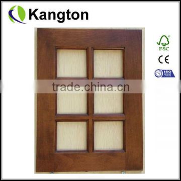 Wooden storage cabinet with glass door