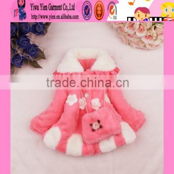 2015 Wholesale Woolen Material Baby Girl Coat High Quality Winter Hot Sale Kids Coat And Dress Model