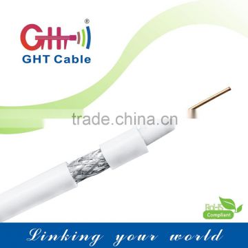 GHT rg6 coaxial cable for cctv camera Bare copper Al Shield