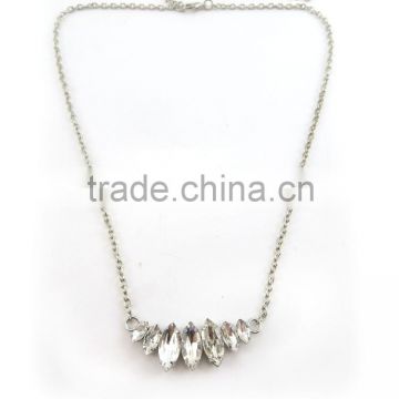 Girls unique string crystal rhinestone pendant necklace