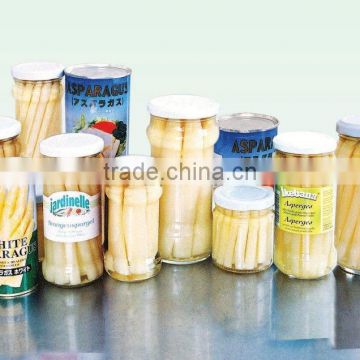 Hot selling high quality canned white asparagus in glass