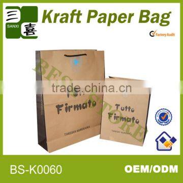 Eco-friendly and thick 200g brown kraft paper bag for holding weight thing