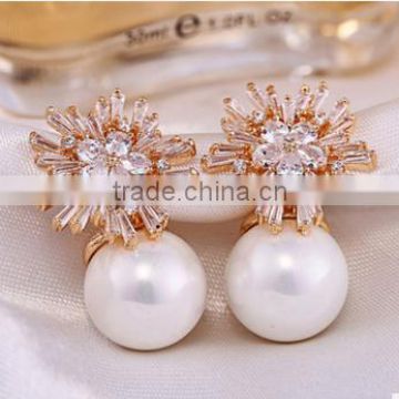 Wholesale Stock Small Order Fashion Women Competitive Pearl Earrings