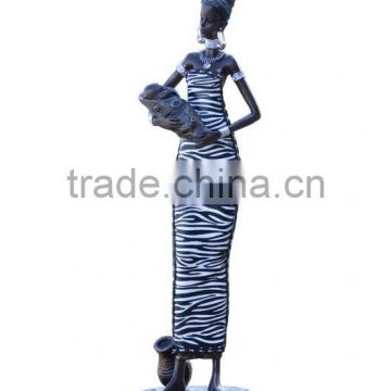 home decoration resin with fabric african family tourist souvenir