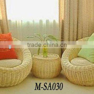 natural material wicker wowen household sofa with elegant lining (factory provide)