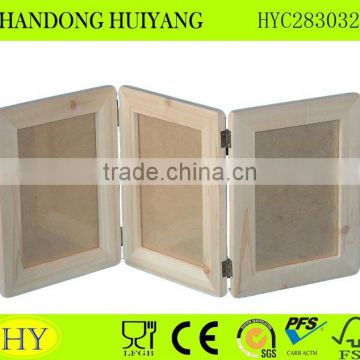 custom folding pine wood 3 pictures frame wholesale