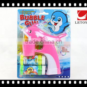 popular summer toys plastic flashing bubble gun with 2 bottles of bubble water