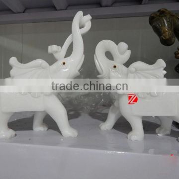 white marble elephant sculpture for home decoration