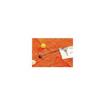 Orange Brown Chenille Microfiber Carpet Pad , Stain Resistant Polyester Carpet