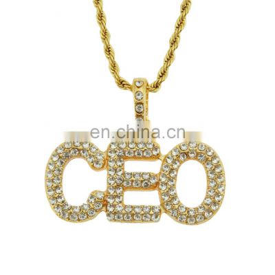 Small Custom Name Necklace Cursive Letter With Tennis Chain Cubic Zirconia Fashion Hiphop Jewelry