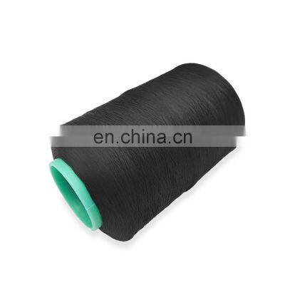 Black color 100% polyester overlock thread 150D 200D 300D  cheap price
