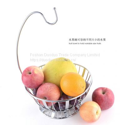 Steel Fruits Organiser Stand Rack Kitchen Iron Wire Banana Hanger Hanging Fruit Mesh Metal Basket
