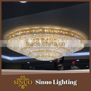 Chinese style bright Villa hall hotel large modern glass ceiling light