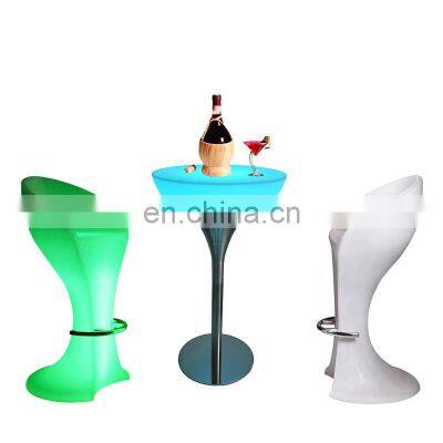 Solar Light Indoor Led Furniture Glowing Bar Chairs for Wedding Night Club LED Bar Tables for Party and Event