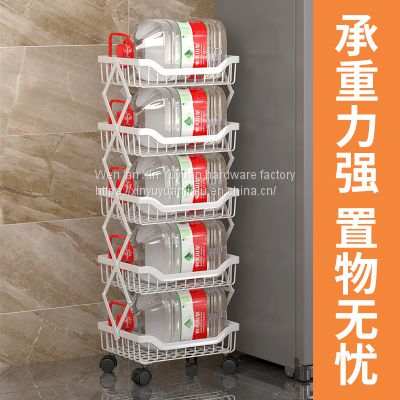 Floor multi - layer movable kitchen shelf vegetable rack toilet storage rack