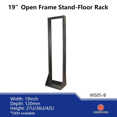 Manufacture WS05-B Floor-Stand 19inch Open Frame Rack 27U/36U/42U/47U for Network equipment