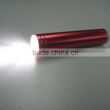 5v Cylindrical usb charger power bank use 18650 battery cells with LED Light for smartphone, 5v power bank